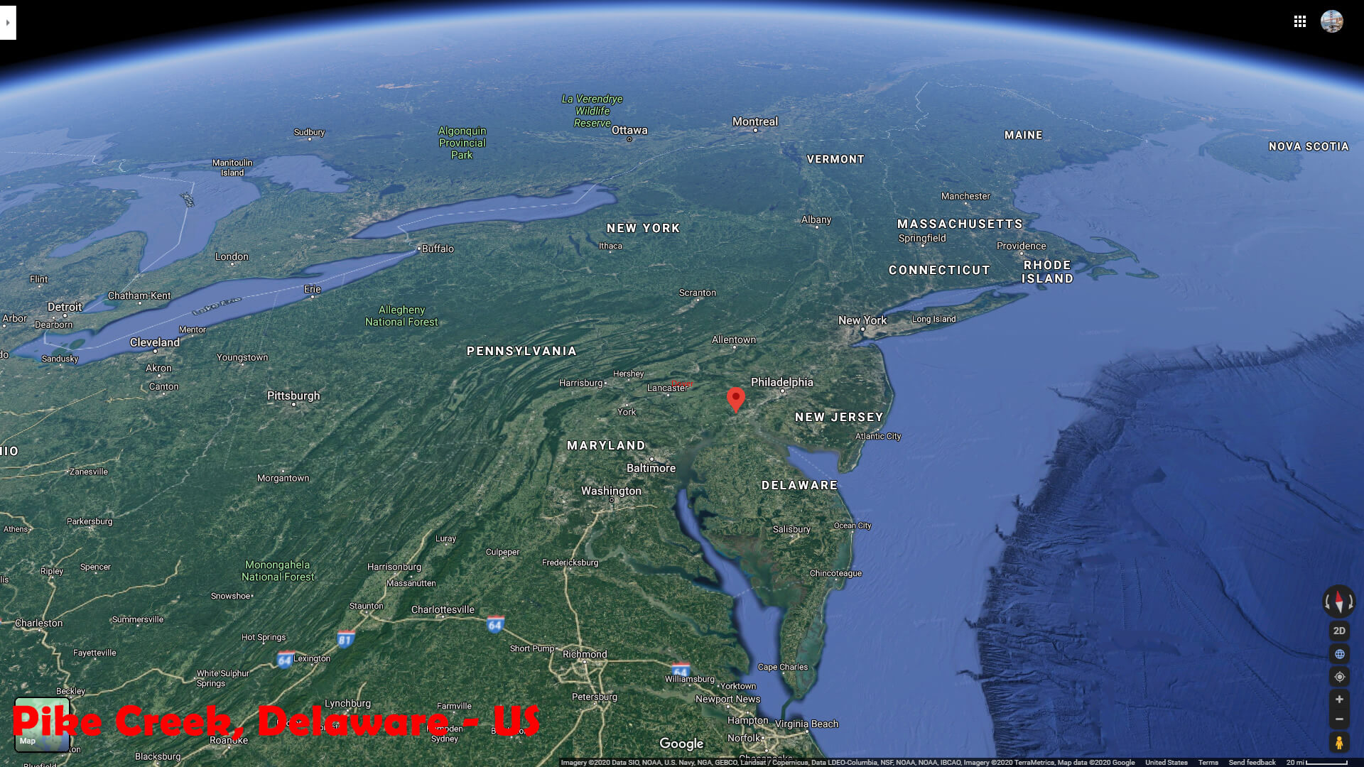 Pike Creek Satellite Carte Delaware EU